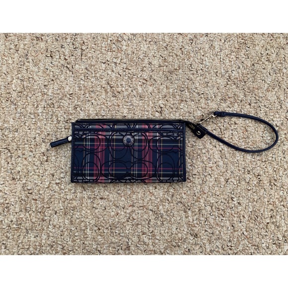 COACH Plaid Signature Monogram Wristlet/Wallet - Picture 1 of 2